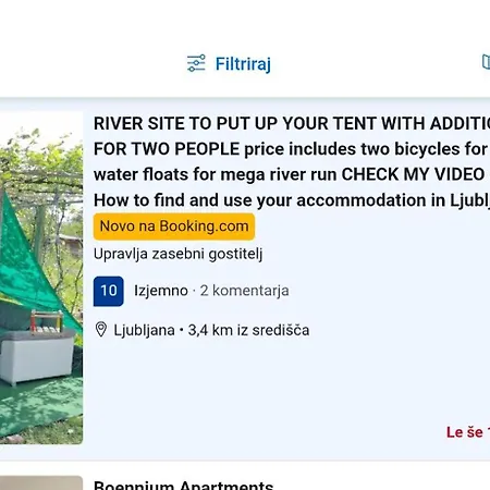Κάμπινγκ Garden For Two People With Additional River Site To Put Up Your Tent Price Includes Two Bicycles For Amazing Views And Two Water Floats For Mega River Run Check My Video On Youtube By Writing To Find And Use Your In Λιουμπλιάνα